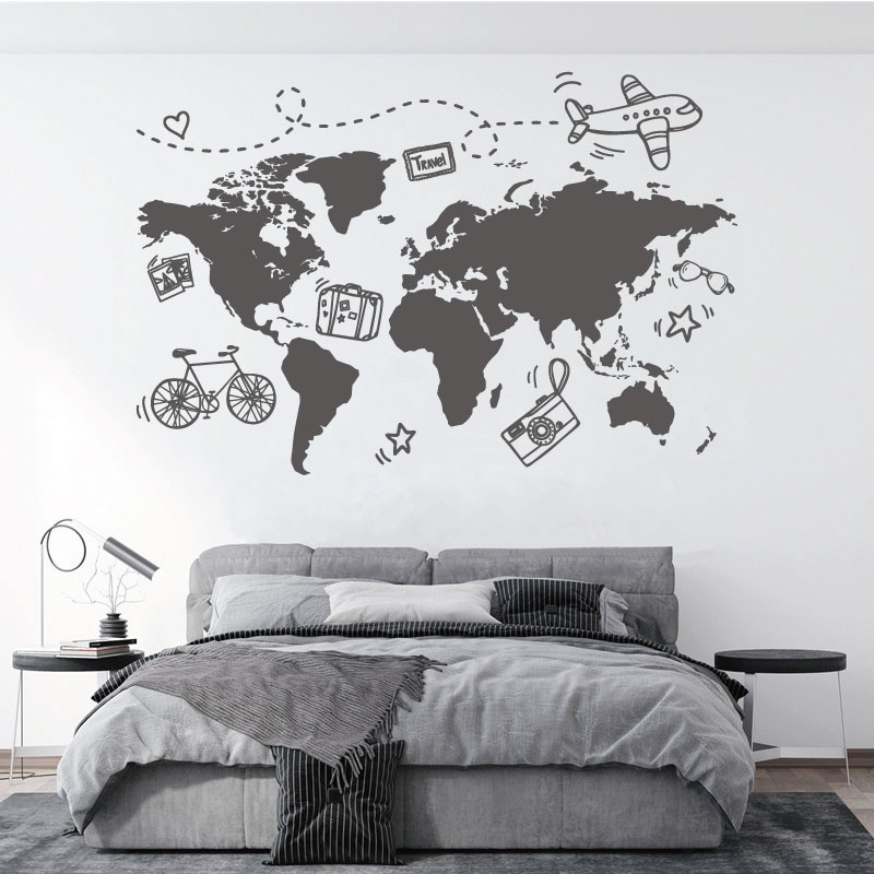 Office Furniture To Go - Дорожная карта мира, настенная наклейка, офис,