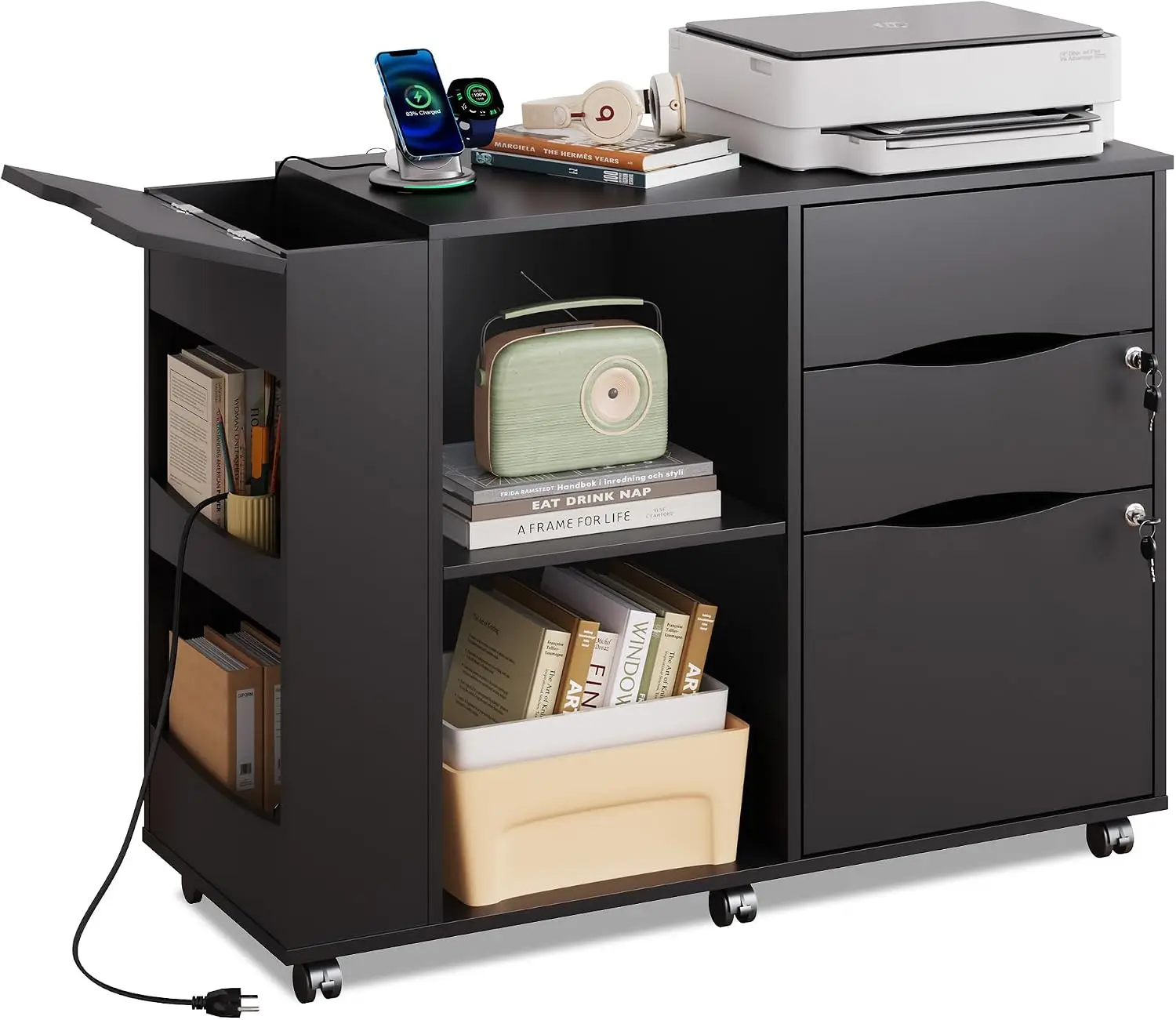 File Cabinet Lateral - Шкаф для документов с замком, подставка