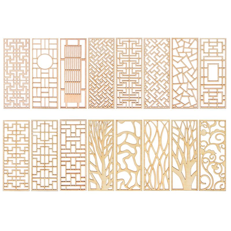 Partition Screen Divider - 4 шт. деревянных миниатюрных перегородок-ширм для