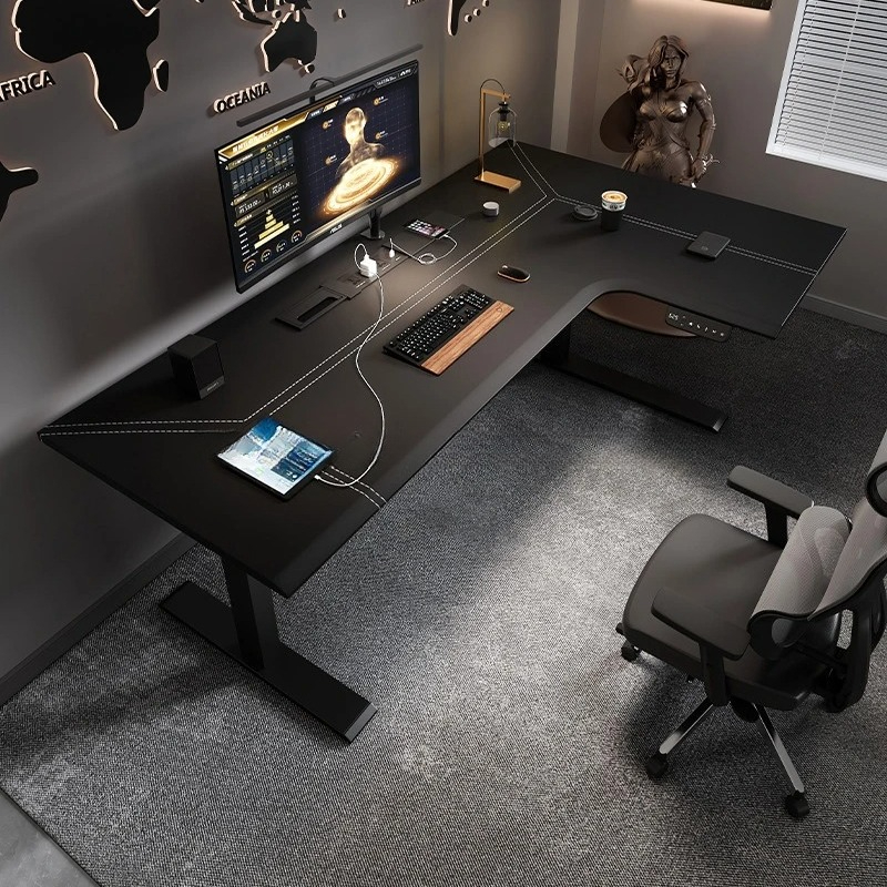 Office Furniture Rental - Семиобразный большой офисный стол Boss, электрический