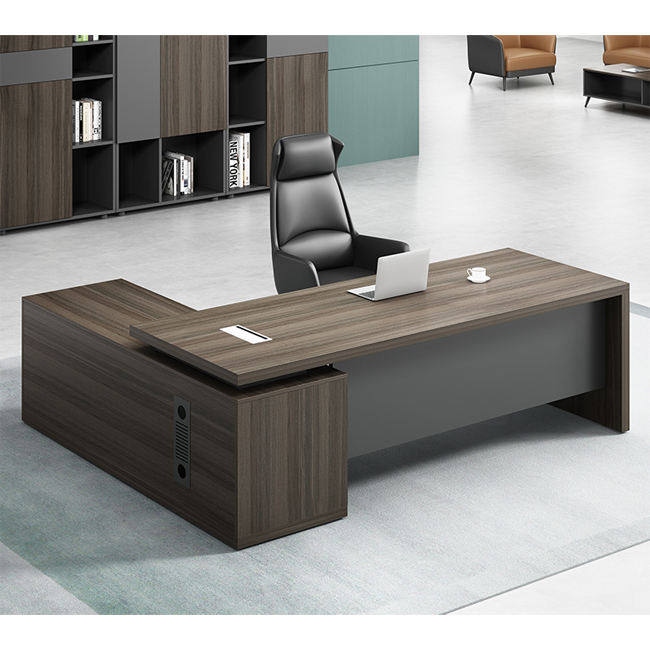 Office Furniture Rental - Роскошный современный L-образный офисный стол руководителя