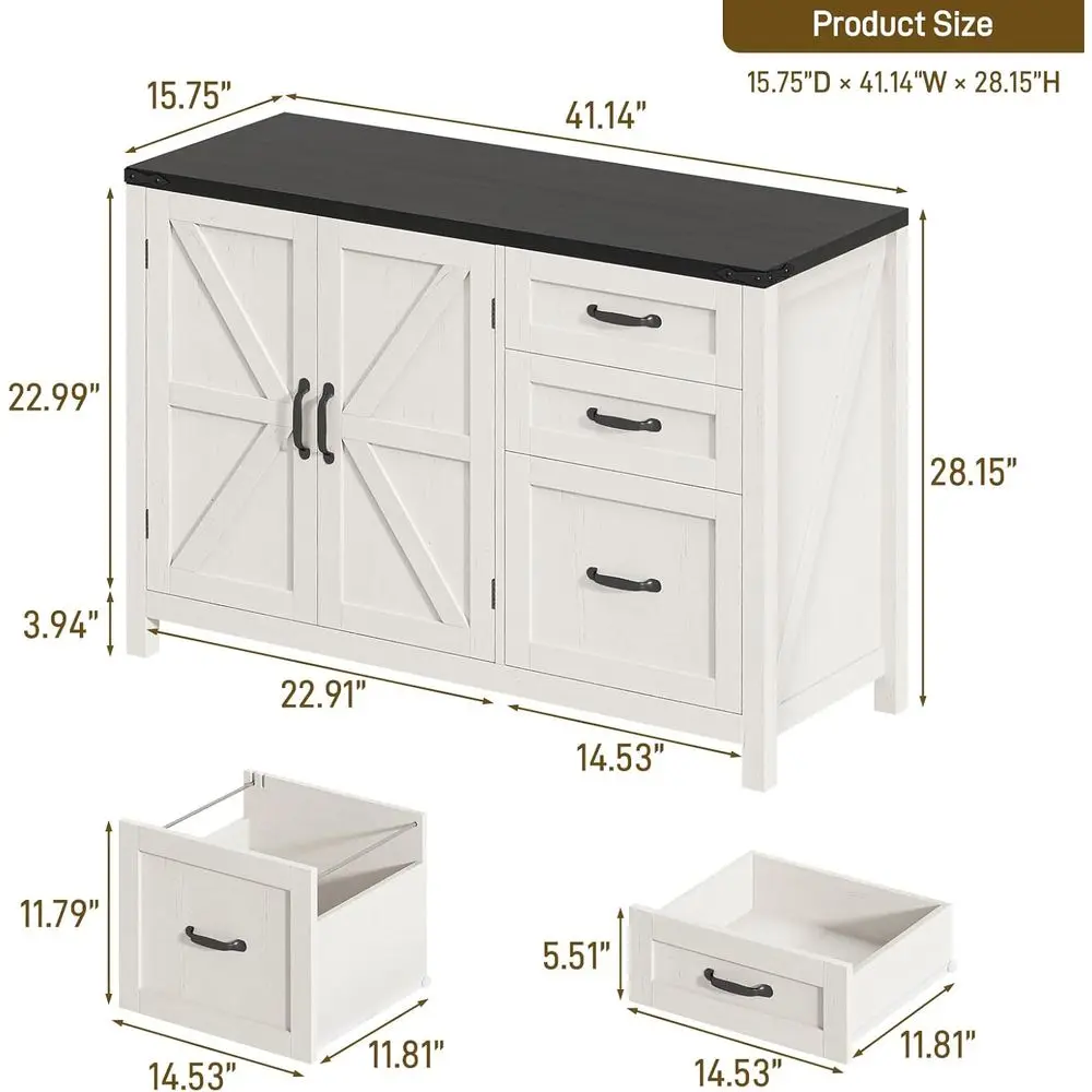 Бело-черный шкаф для документо – обзор и цена File Cabinet Lateral
