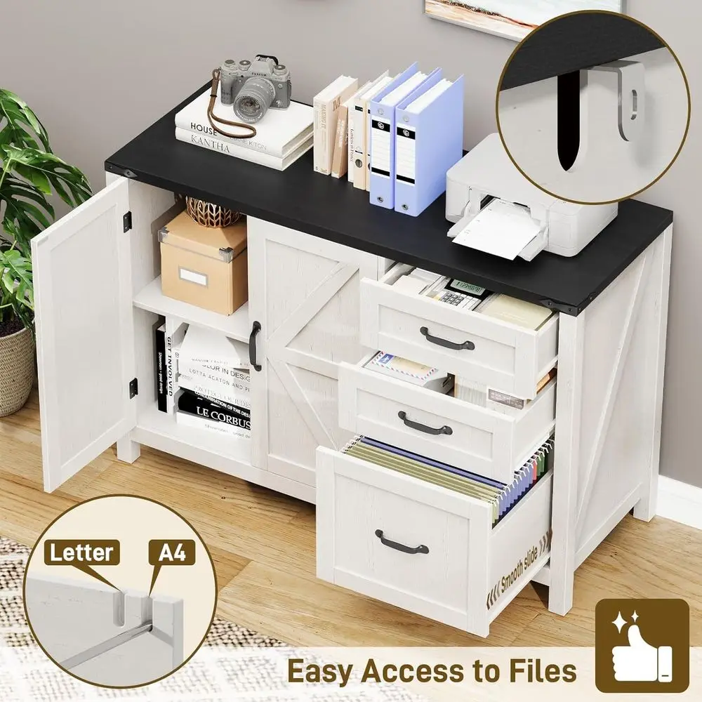 Бело-черный шкаф для документо – обзор и цена File Cabinet Lateral