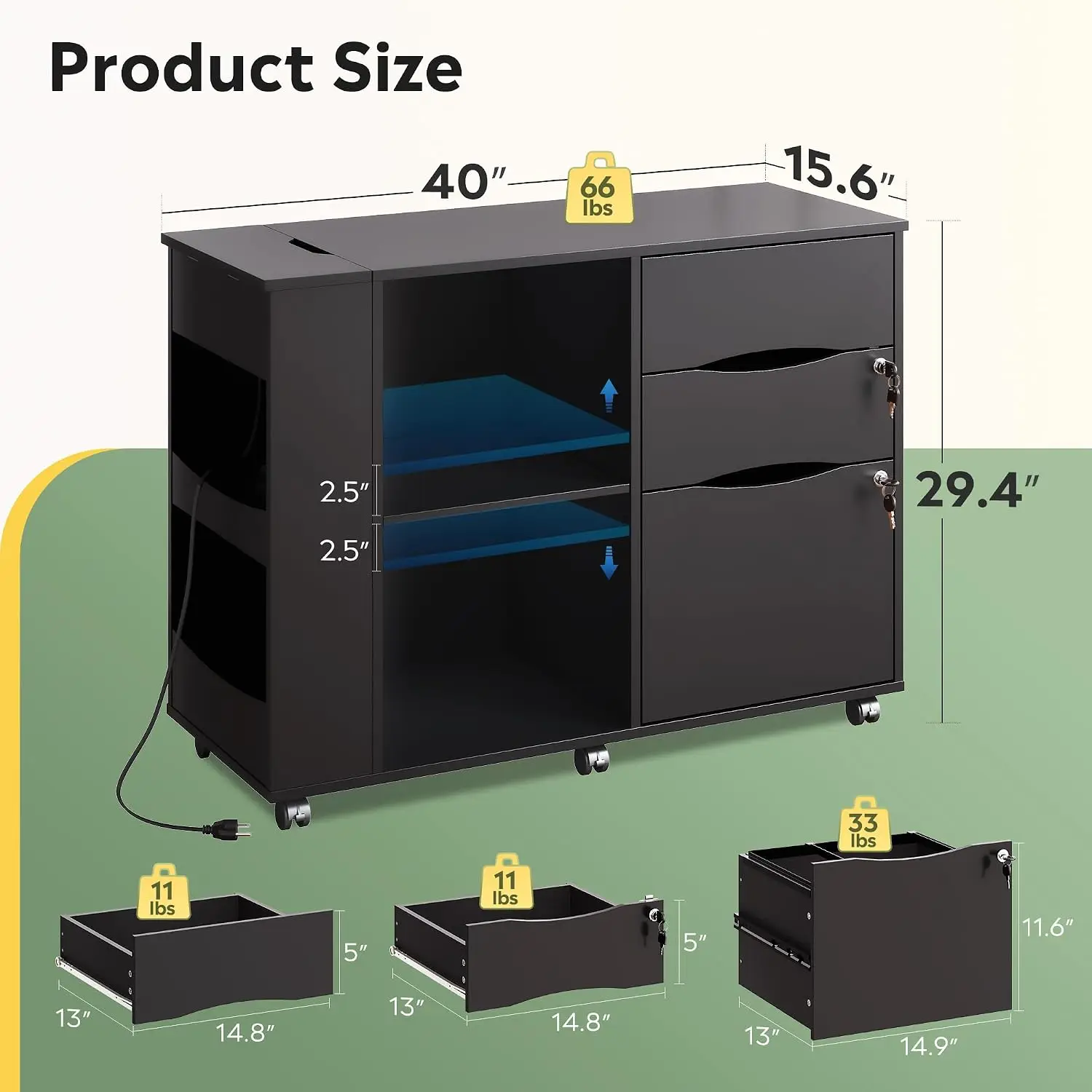 Шкаф для документов с замком,  – обзор и цена File Cabinet Lateral