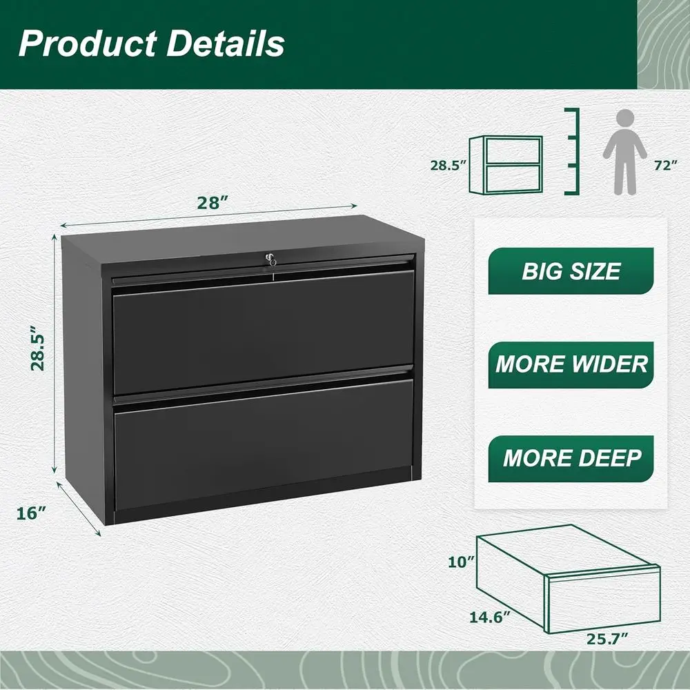 Черный металлический шкаф для  – обзор и цена File Cabinet Lateral