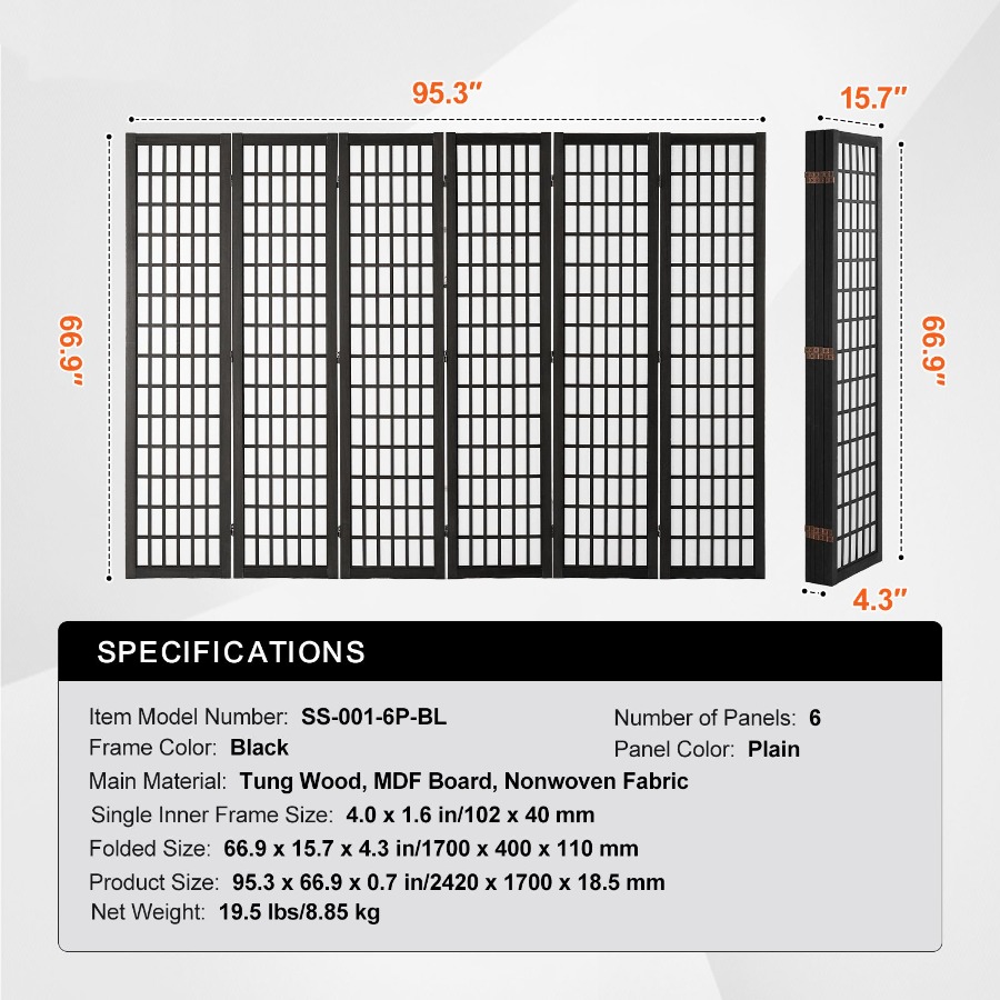 Шестипанельная японская складн – обзор и цена Partition Screen Divider